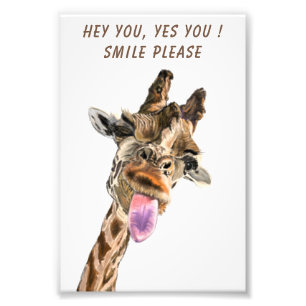 Playful Giraffe Funny Poster - Custom Text