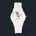 Playful Giraffe Funny Watch - Custom Text<br><div class="desc">Funny Watches with Giraffe Tongue Out and Playful Wink Cartoon Drawing Giraffes Smile Text - Customisable - or Choose / Add Your Unique Text / Font / Colour - Make Your Special Gift - Resize and move or remove and add elements / image with Customisation tool ! - Drawing and...</div>