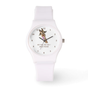 Playful Giraffe Funny Watch - Custom Text
