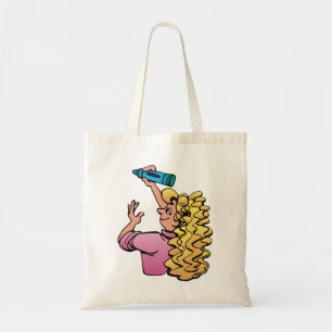 Playful Girl with Crayon Tote Bag
