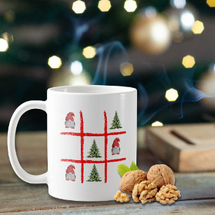 Playful Gnome Christmas Tic Tac Toe Card Coffee Mug