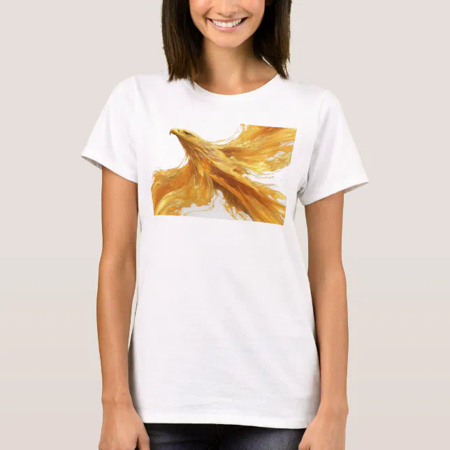 Playful Gold Abstract Eagle Art Composition T-Shirt | Zazzle