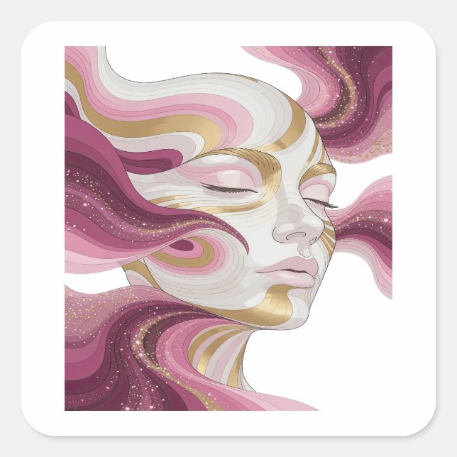 Playful Gold Abstract Sticker Print (Front)