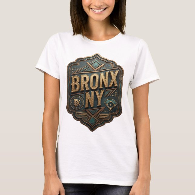 Playful Gold BRONX NY Statement Tee (Front)
