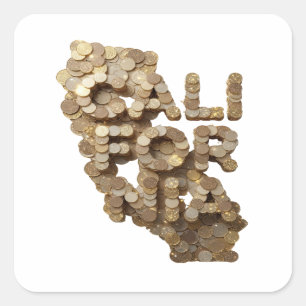 Playful Gold CALIFORNIA Sticker Design
