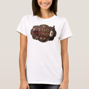 Playful Gold VIVO VINO Statement Tee
