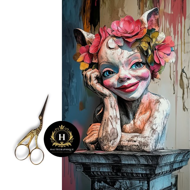 Playful Gothic Paris Gargoyle Decoupage  Tissue Paper (Creator Uploaded)