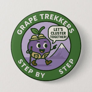 Playful Grape Hiker Trail Friendship 7.5 Cm Round Badge