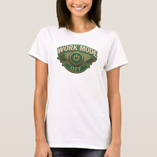 Playful Green WORK MODE OFF Graphic Tee