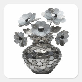Playful Grey Abstract Decal Design Square Sticker