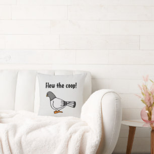 Playful Grey Pigeon Cartoon New Address Postcard Cushion