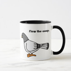 Playful Grey Pigeon Cartoon New Travels or Address Mug