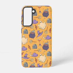 Playful Halloween Ghosts and Witches Pattern Samsung Galaxy Case