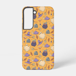 Playful Halloween Ghosts and Witches Pattern Samsung Galaxy Case