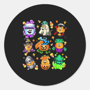 Playful Halloween Snack Bucket Art For Food Lovers Classic Round Sticker