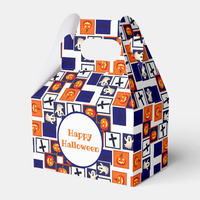 playful Halloween-themed pattern Favour Box (Front Side)