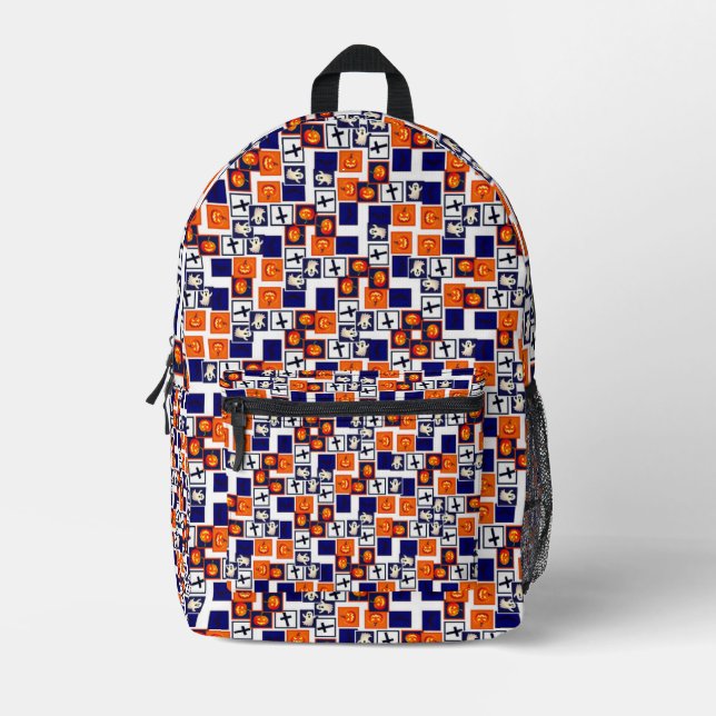 playful Halloween-themed pattern  Printed Backpack (Front)