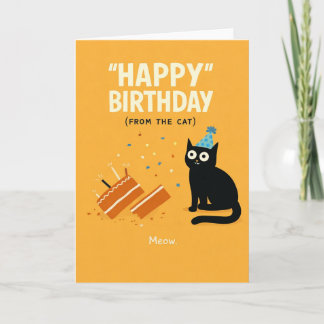 Playful Happy Birthday Card | Cute Whimsical Cat