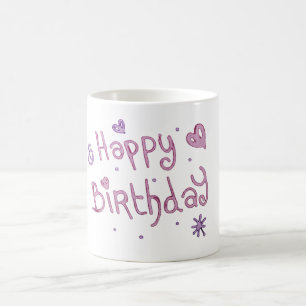 Playful Happy Birthday Text Coffee Mug