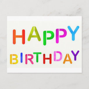 Playful Happy Birthday Text Postcard