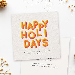 Playful Happy Bright Colourful Typography Business Holiday Card