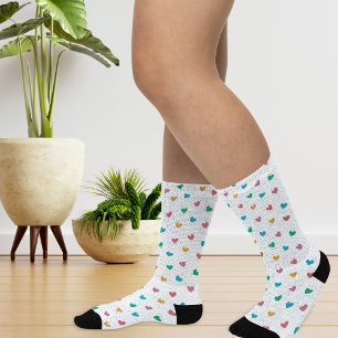 Playful Heart Pattern  Socks