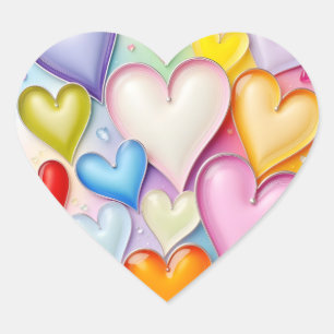 Playful Hearts Heart Sticker