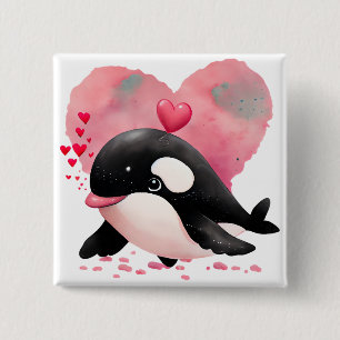 Playful Hearts - Kids Valentine's Day 15 Cm Square Badge