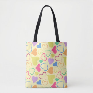 playful hearts tote bag