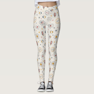 Playful Hello Speech Bubbles Seamless Pattern Leggings