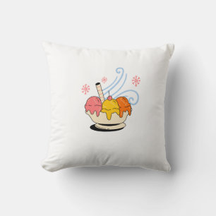 Playful Ice Cream Throw Pillow
