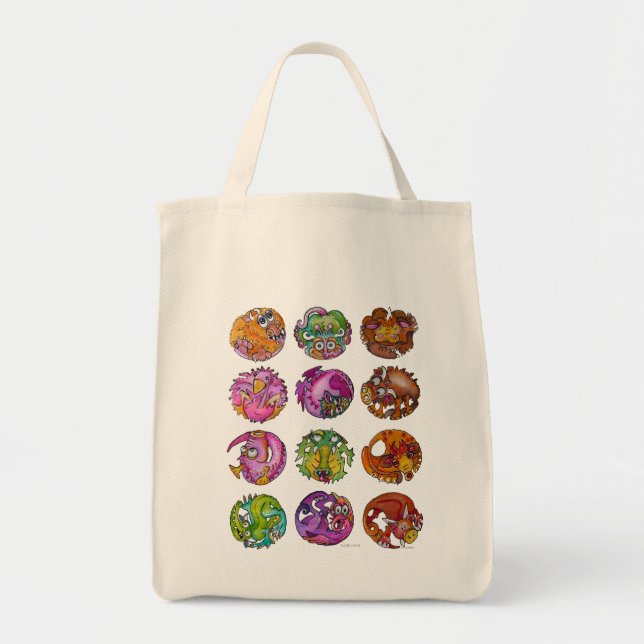 Playful Imaginary Creatures Tote Bag (Front)