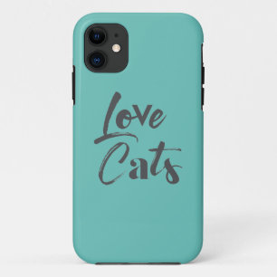 Playful, joyful, modern, cute design of Love Cats iPhone 11 Case