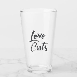 Playful, joyful, modern, cute design of Love Cats Glass