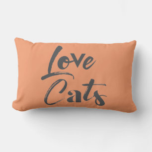 Playful, joyful, modern, cute design of Love Cats Lumbar Cushion