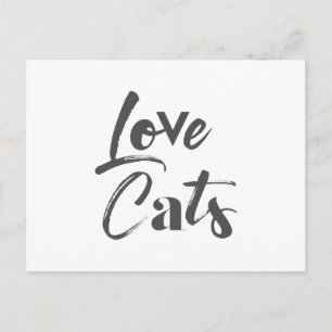 Playful, joyful, modern, cute design of Love Cats Postcard