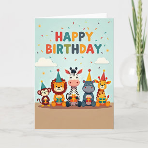 Playful Jungle Birthday Card