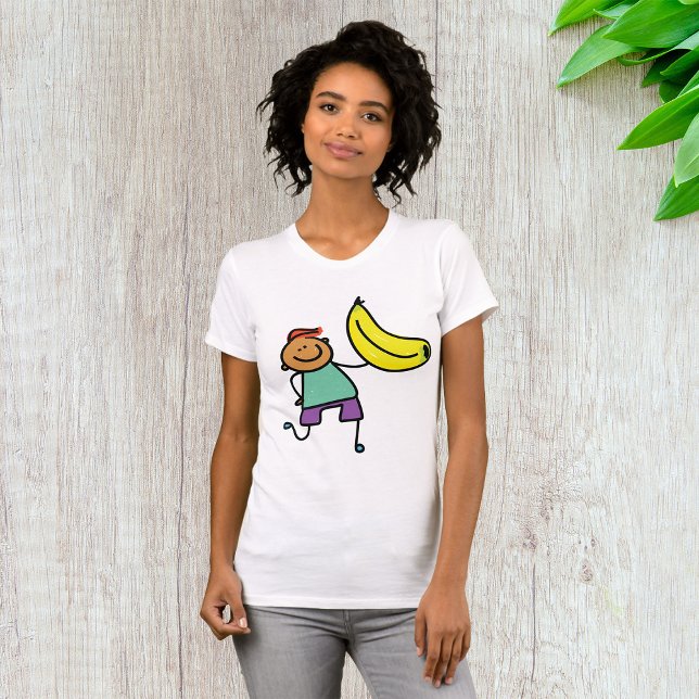 Playful Kid Holding Big Yellow Banana T-Shirt (Creator Uploaded)