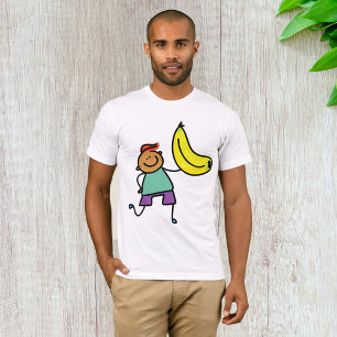 Playful Kid Holding Big Yellow Banana T-Shirt