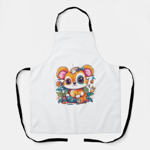 Playful Kids Animal T-Shirt Vector Design with Col Apron