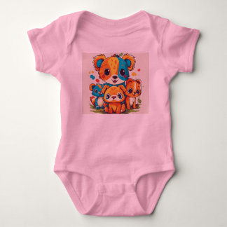 Playful kids animal tshirt design,
