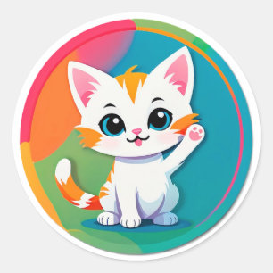 Playful Kitten Classic Round Sticker