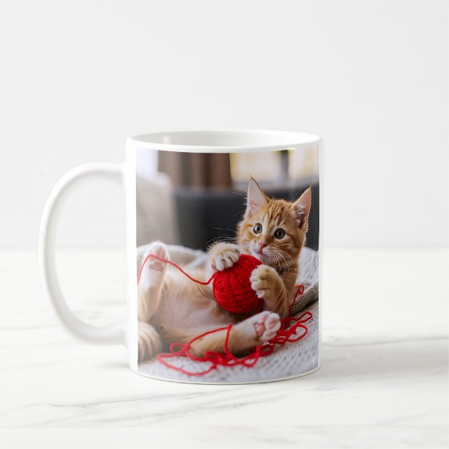 Playful Kitten  Coffee Mug (Left)