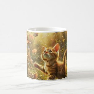 Playful Kitten Digital Art Coffee Mug