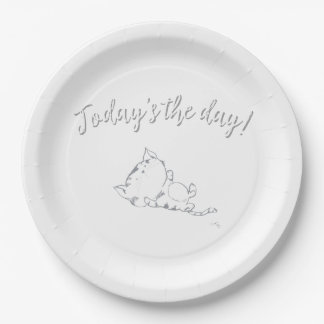 Playful Kitten - Today's the day! Paper Plate