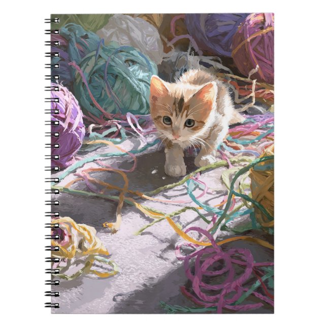 Playful Kitten Yarn Notebook (Front)