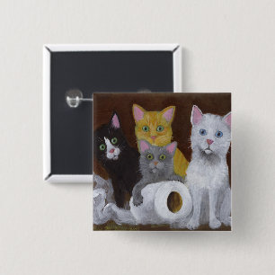 Playful Kittens 15 Cm Square Badge