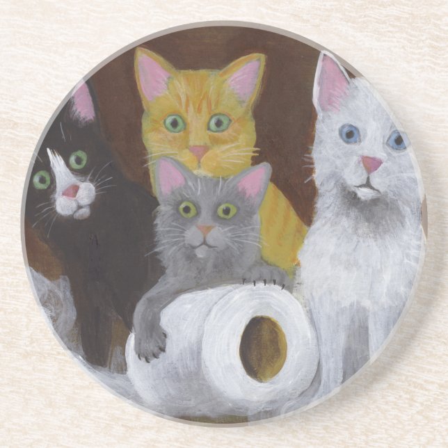 Playful Kittens Coaster (Front)