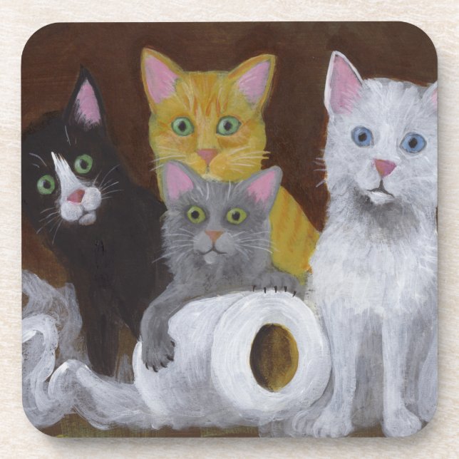 Playful Kittens Coaster (Front)