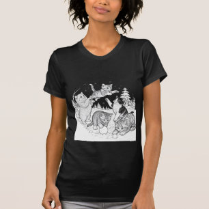 Playful Kittens in Snow Winter Fun T-Shirt